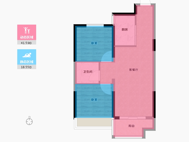 河南省-南阳市-嘉安山河筑-53.60-户型库-动静分区