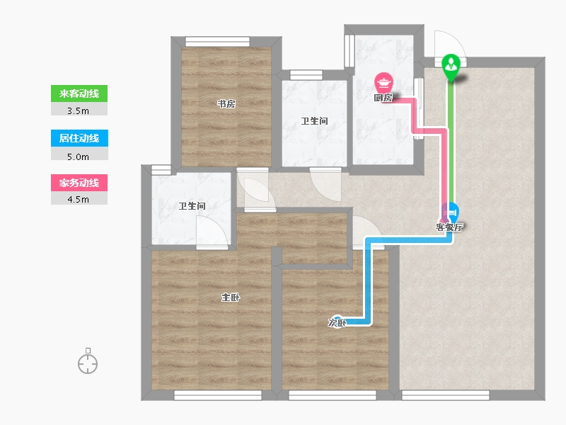 浙江省-温州市-华鸿中央原墅-80.00-户型库-动静线