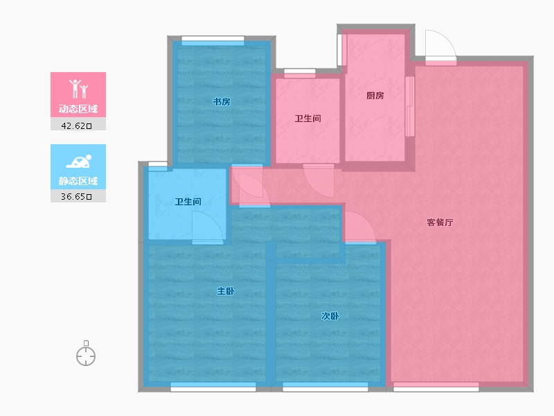 浙江省-温州市-华鸿中央原墅-80.00-户型库-动静分区