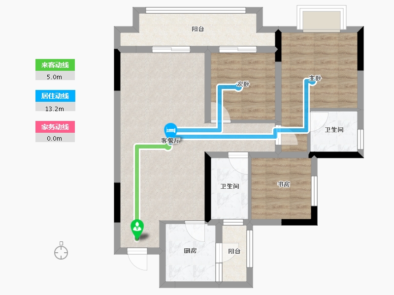 重庆-重庆市-中建南宸玖樾-75.99-户型库-动静线