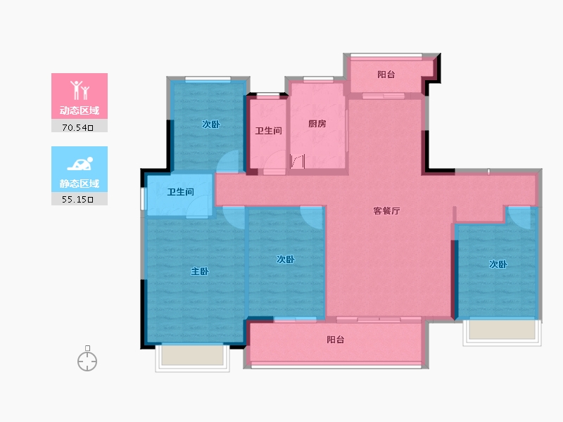 福建省-漳州市-泉舜府前上著-113.60-户型库-动静分区