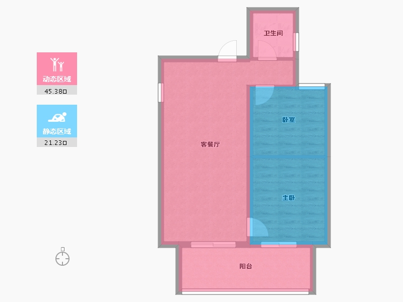 广西壮族自治区-北海市-阳光城•悦江海-60.00-户型库-动静分区