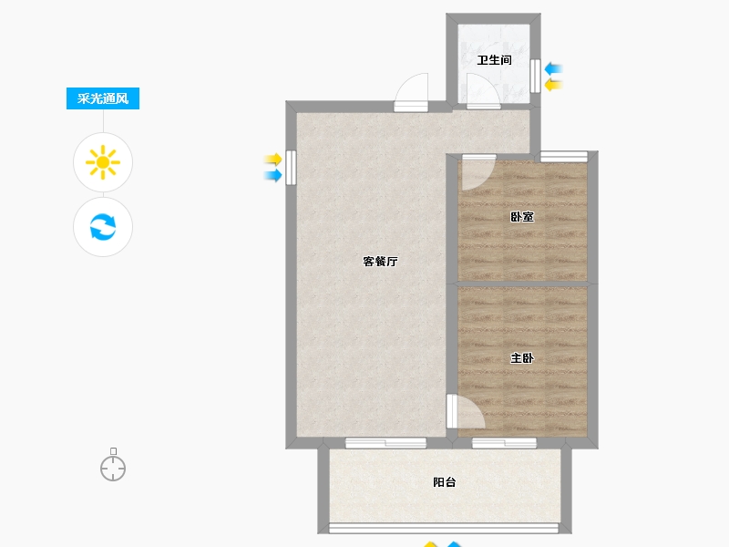 广西壮族自治区-北海市-阳光城•悦江海-60.00-户型库-采光通风