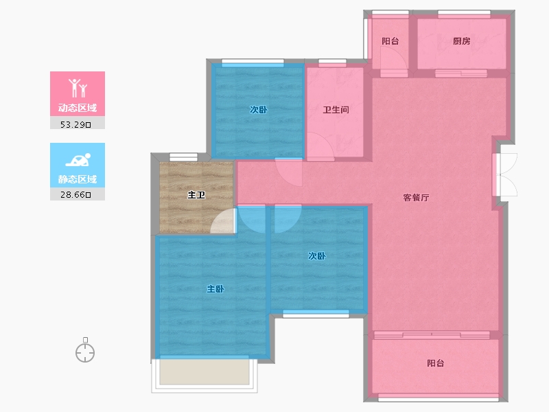 四川省-成都市-金科集美星宸-78.21-户型库-动静分区