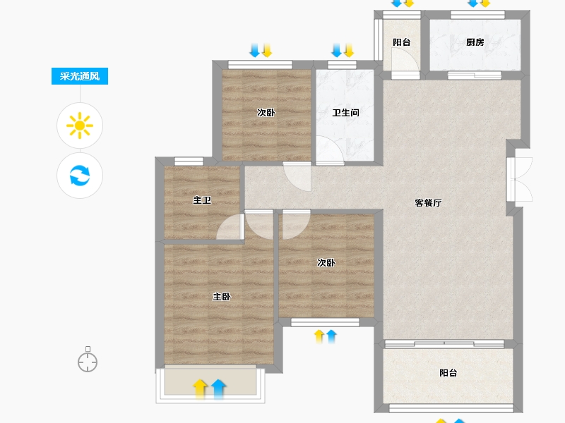 四川省-成都市-金科集美星宸-78.21-户型库-采光通风