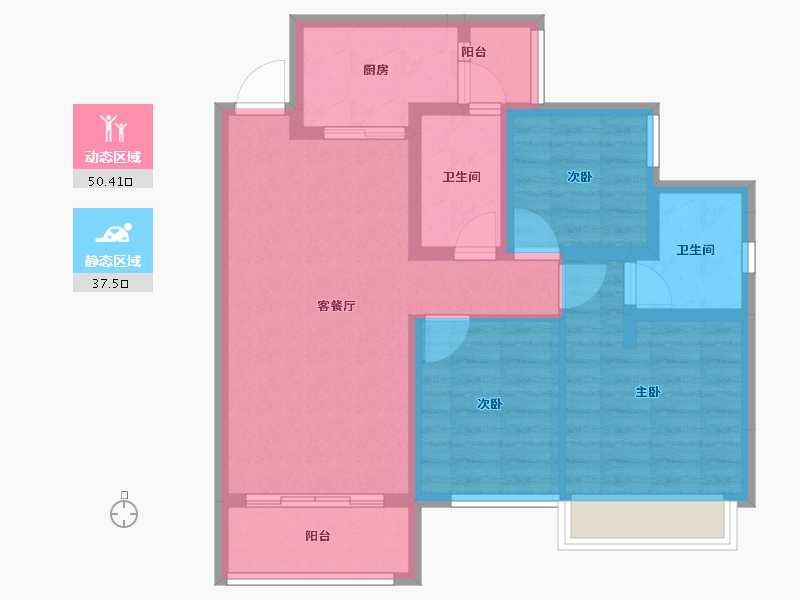 四川省-成都市-中德英伦世邦-77.60-户型库-动静分区