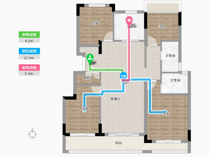 浙江省-绍兴市-元垄镜庐-100.94-户型库-动静线