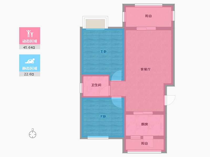 四川省-德阳市-凯州国际-59.84-户型库-动静分区