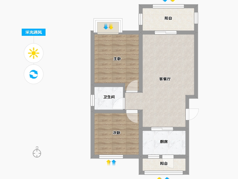 四川省-德阳市-凯州国际-59.84-户型库-采光通风