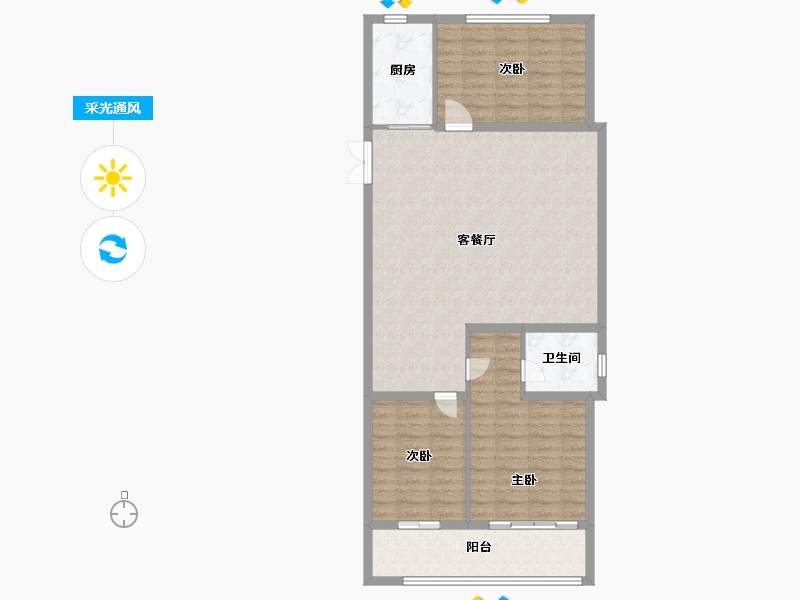 山东省-德州市-名仕雅居二期-100.00-户型库-采光通风