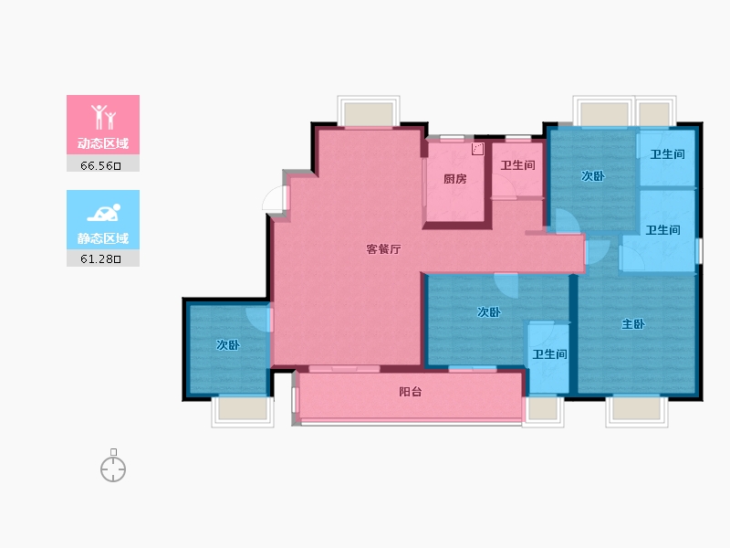 福建省-漳州市-绿城桃李春风-114.39-户型库-动静分区