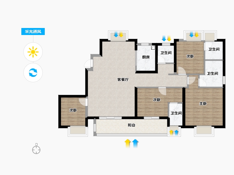 福建省-漳州市-绿城桃李春风-114.39-户型库-采光通风