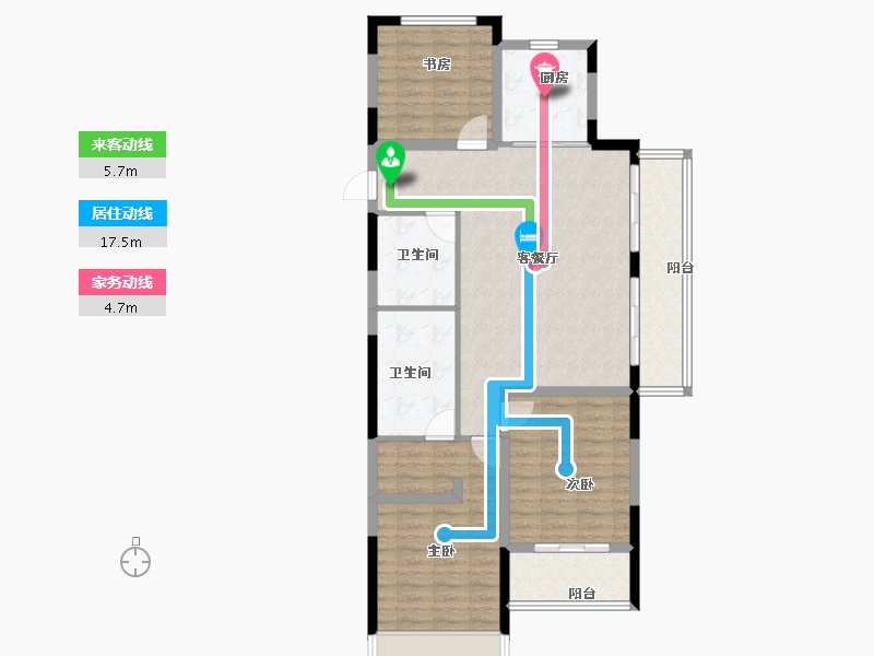 浙江省-绍兴市-中国铁建花语江南-105.66-户型库-动静线