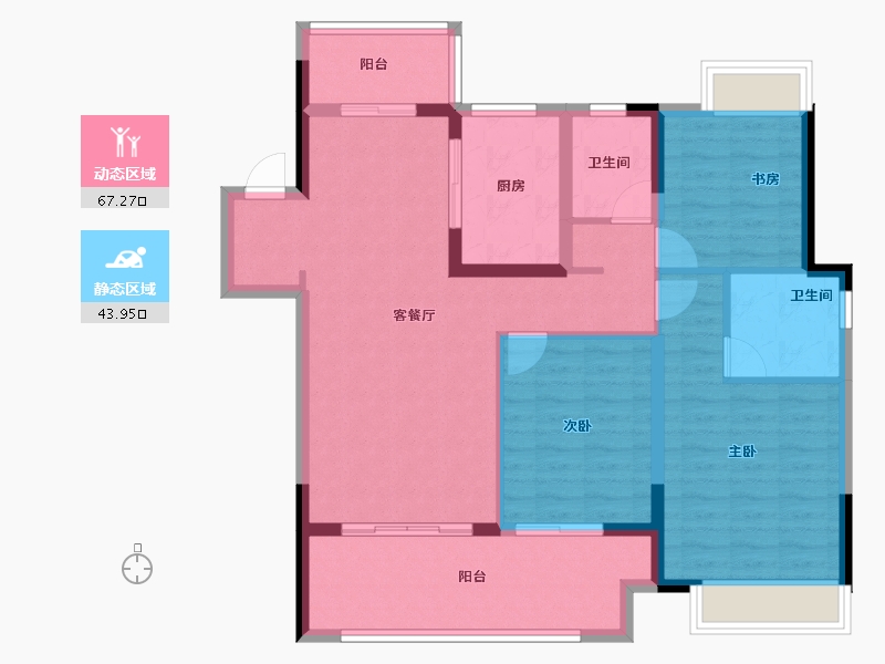 江苏省-镇江市-美的·悦岚山-99.88-户型库-动静分区