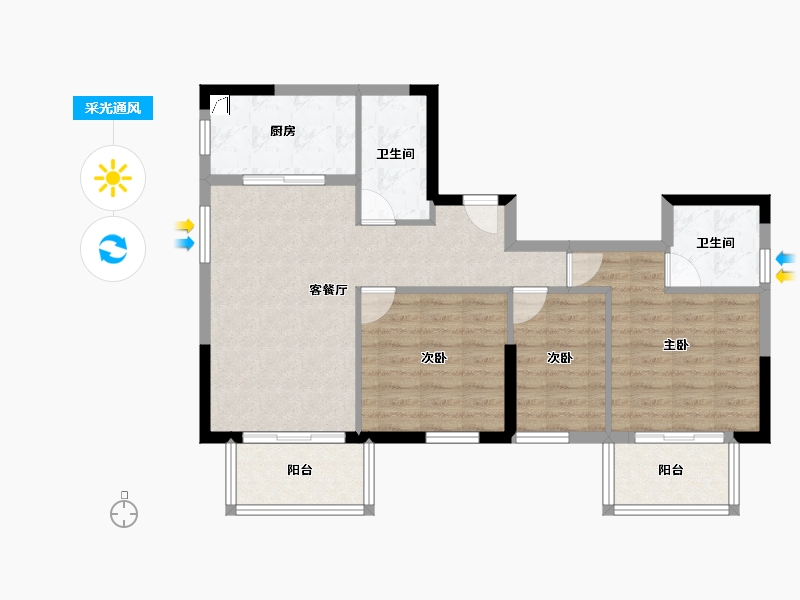 福建省-漳州市-信和御龙天下-81.60-户型库-采光通风