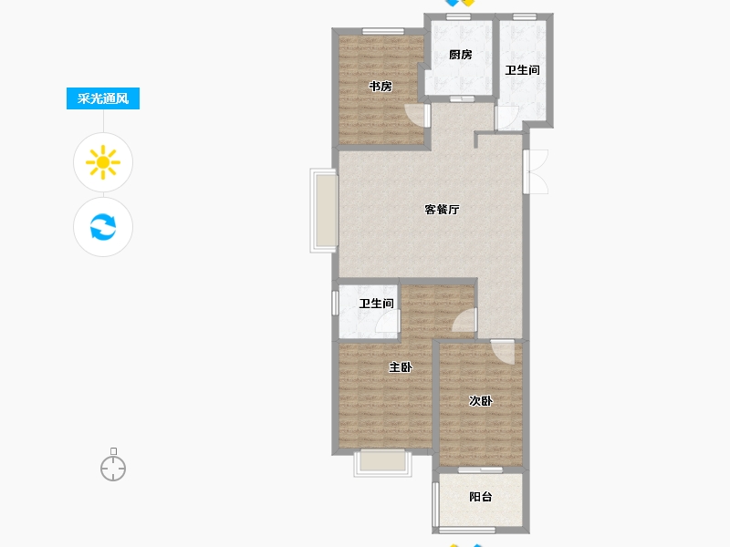 山东省-德州市-双企·龙城和悦府-120.01-户型库-采光通风