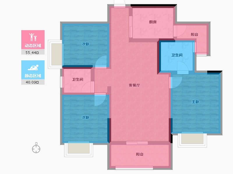 四川省-德阳市-凯州国际-83.74-户型库-动静分区