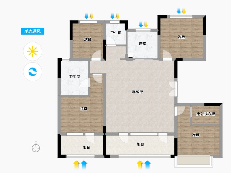 山东省-青岛市-绿地国科健康科技小镇-121.55-户型库-采光通风