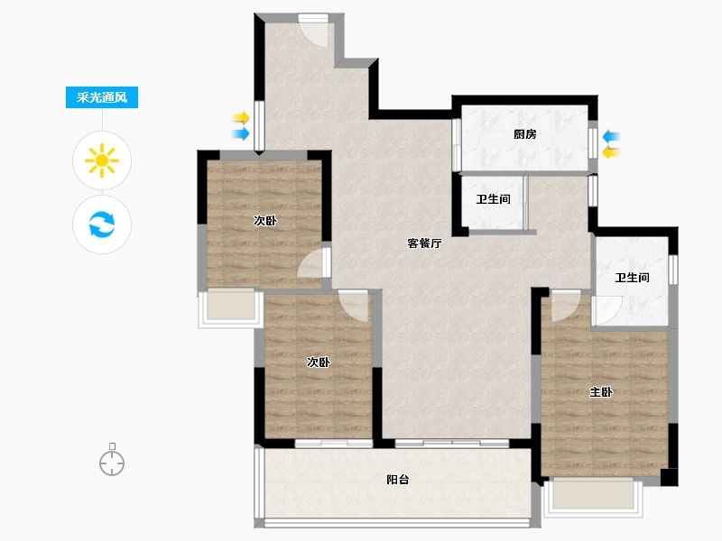 湖南省-郴州市-银都一品-114.00-户型库-采光通风