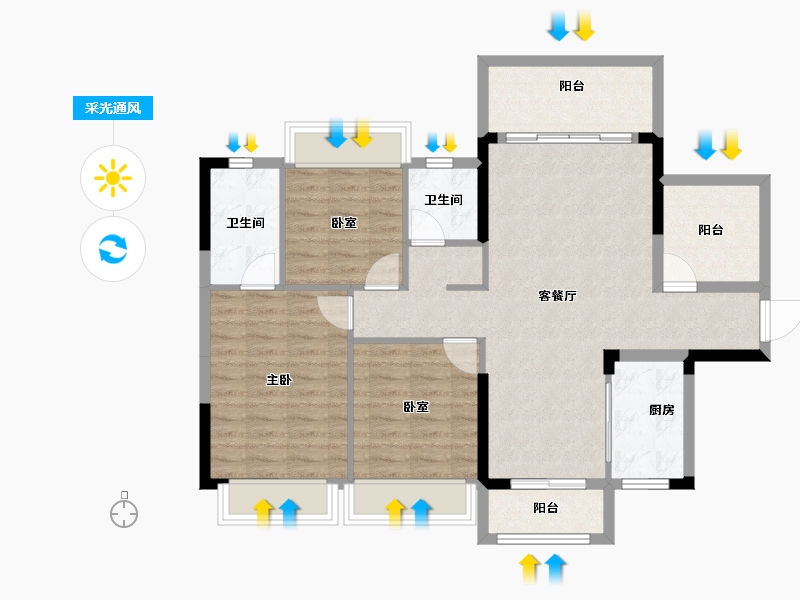 广东省-惠州市-文鼎华府-94.71-户型库-采光通风