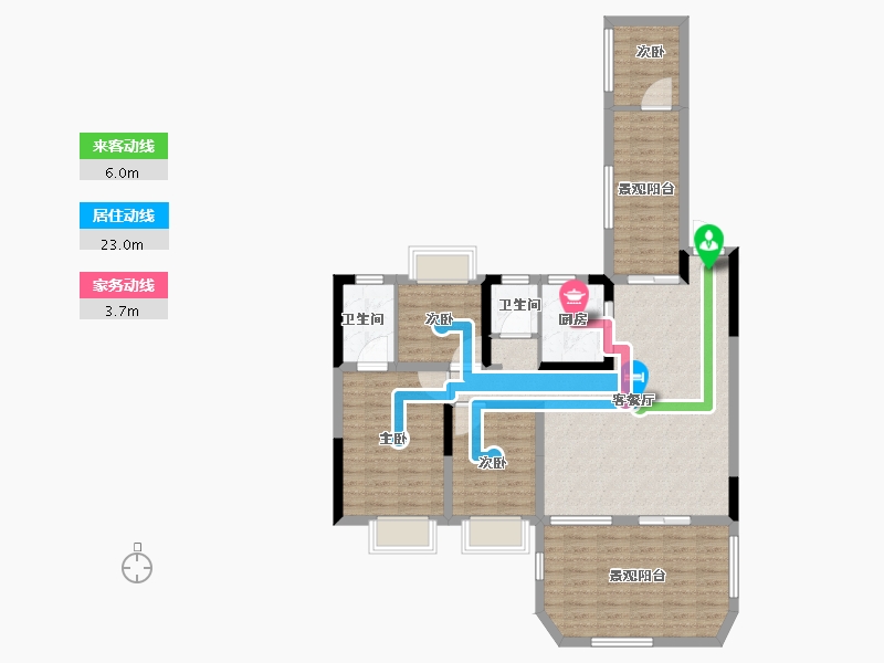 河南省-驻马店市-康桥旭强雲庐-103.21-户型库-动静线