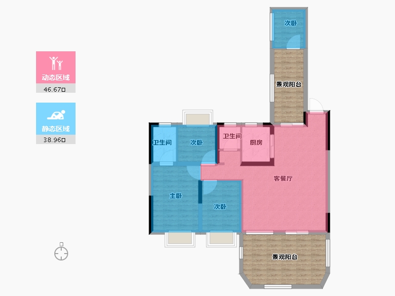 河南省-驻马店市-康桥旭强雲庐-103.21-户型库-动静分区