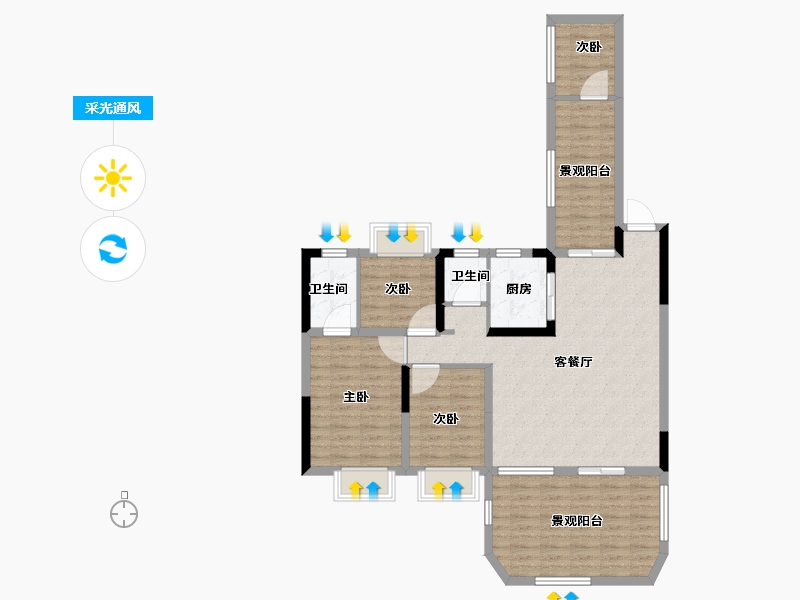 河南省-驻马店市-康桥旭强雲庐-103.21-户型库-采光通风