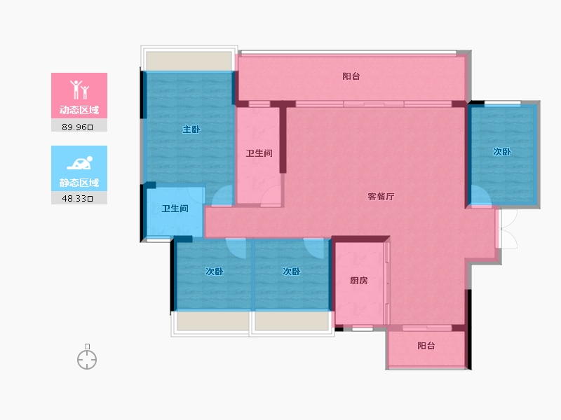 湖南省-邵阳市-晨曦映资江-125.55-户型库-动静分区