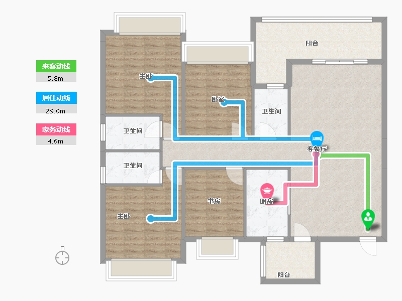 广西壮族自治区-梧州市-耀华·翰林府-128.00-户型库-动静线