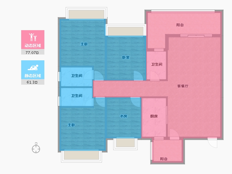 广西壮族自治区-梧州市-耀华·翰林府-128.00-户型库-动静分区