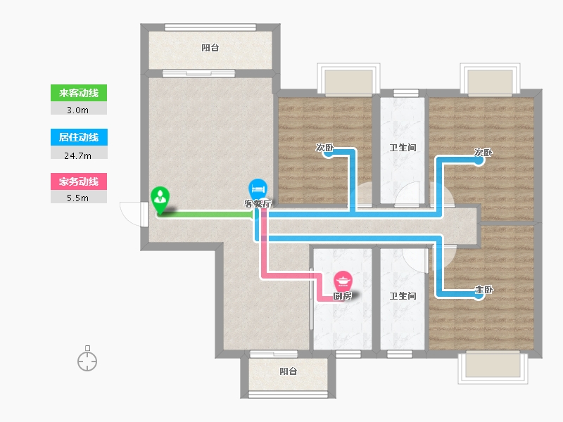 湖南省-邵阳市-阳光公园里-96.48-户型库-动静线