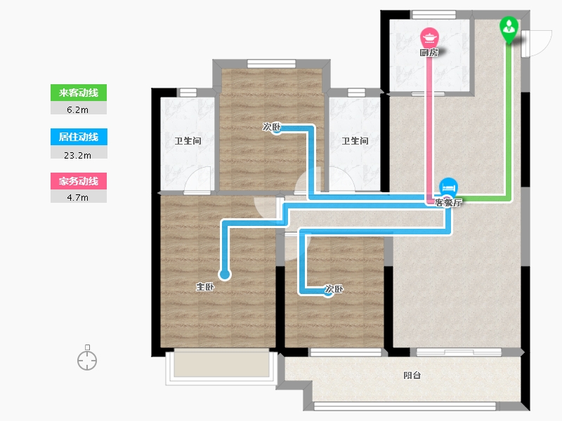 湖北省-襄阳市-金地云栖天悦-93.60-户型库-动静线