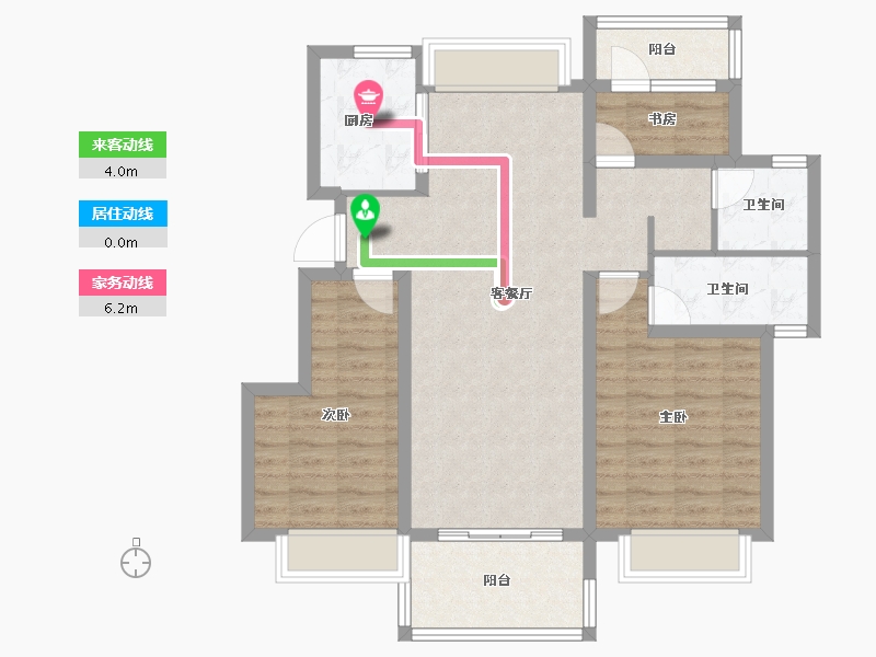 江苏省-镇江市-远洋香奈城三区-88.86-户型库-动静线