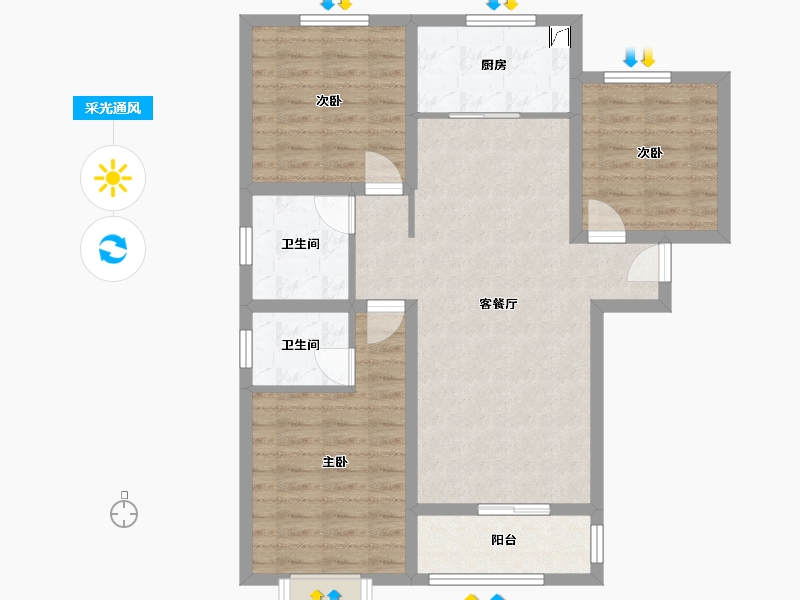 河南省-濮阳市-翰林苑-102.00-户型库-采光通风