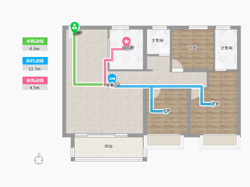 江苏省-镇江市-美的·悦岚山-90.37-户型库-动静线