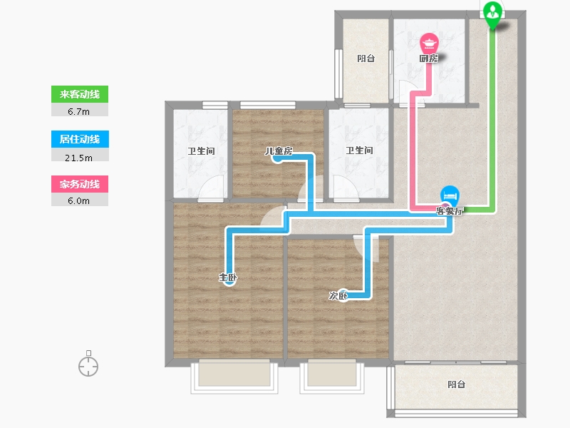 河南省-安阳市-碧桂园珑悦一期湖南三建项目部-98.00-户型库-动静线