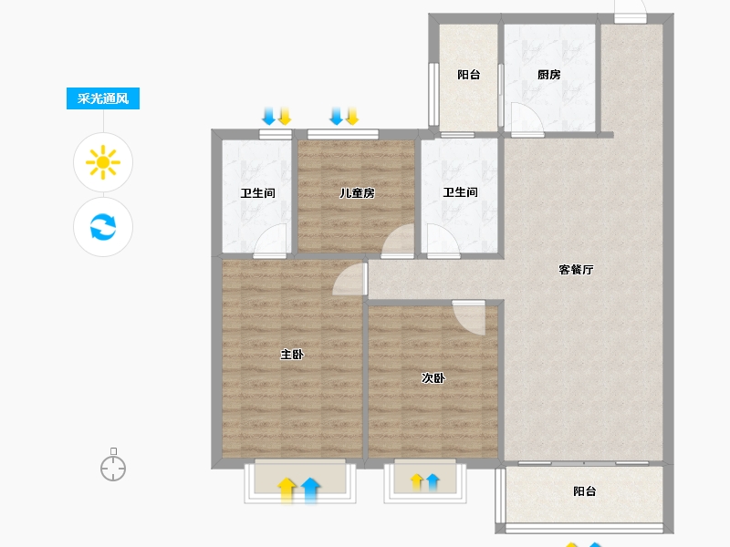 河南省-安阳市-碧桂园珑悦一期湖南三建项目部-98.00-户型库-采光通风