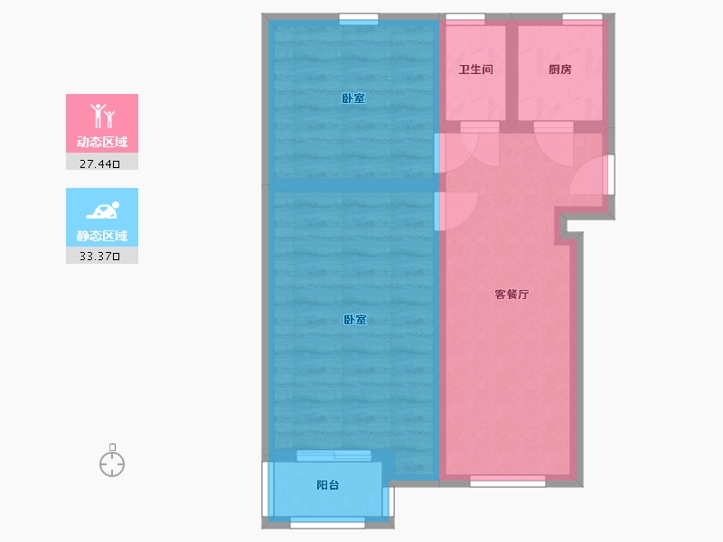 北京-北京市-青年湖东里-67.00-户型库-动静分区