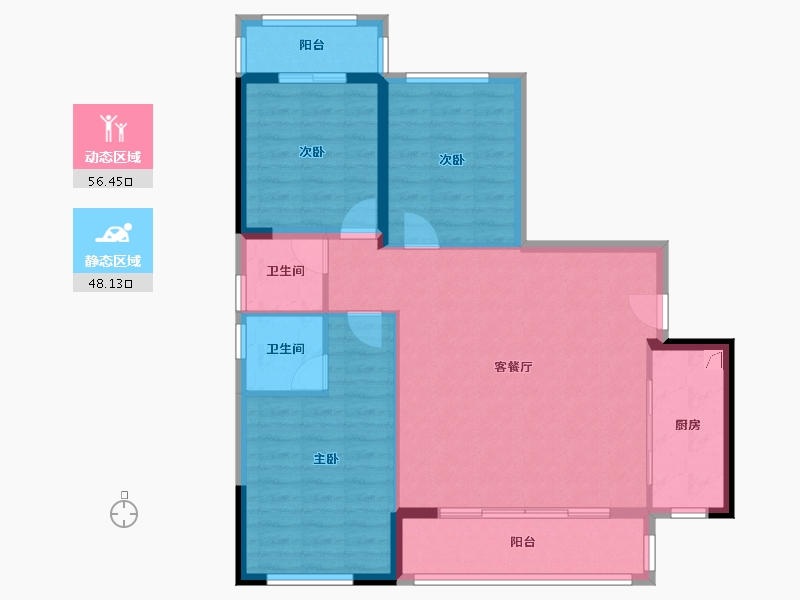 福建省-漳州市-信和御龙天下-94.77-户型库-动静分区