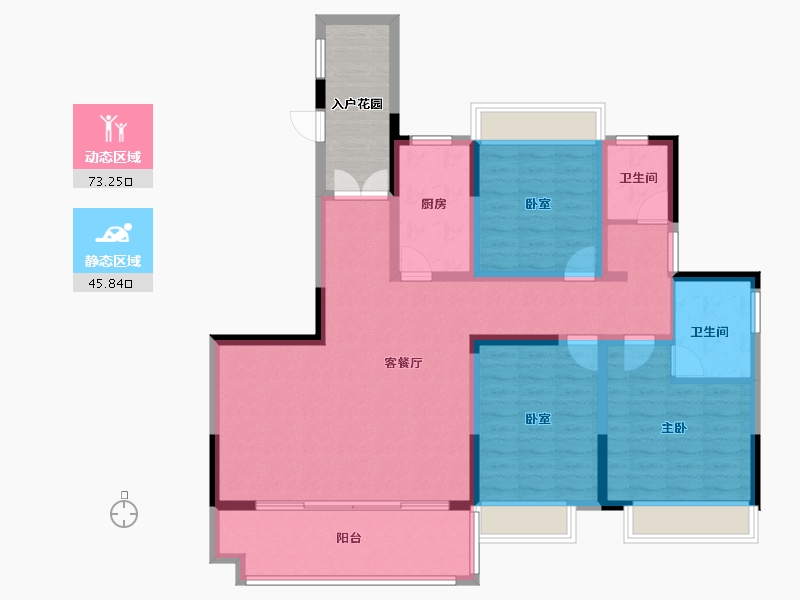 河南省-南阳市-嘉安山河筑-113.95-户型库-动静分区