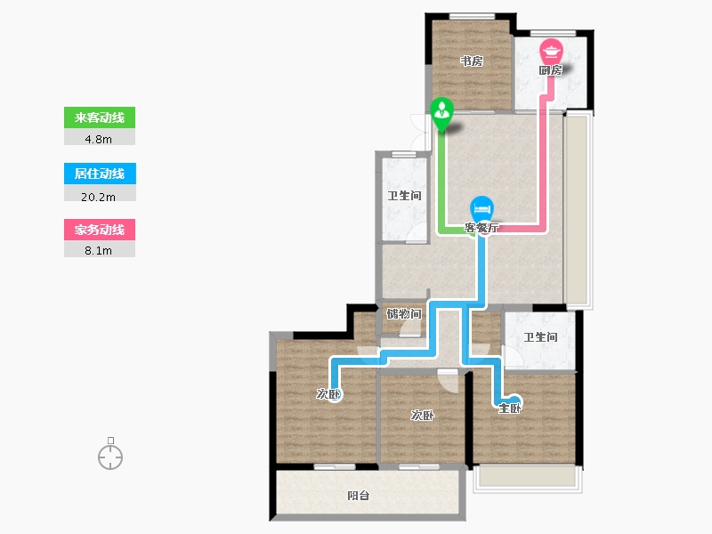 浙江省-绍兴市-中国铁建花语江南-130.53-户型库-动静线