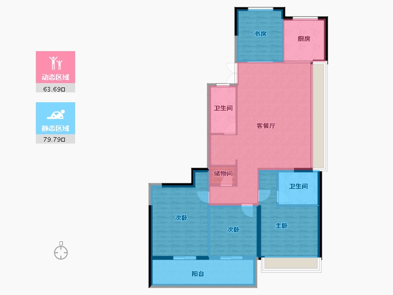 浙江省-绍兴市-中国铁建花语江南-130.53-户型库-动静分区