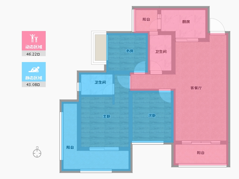 四川省-成都市-中德英伦世邦-77.60-户型库-动静分区