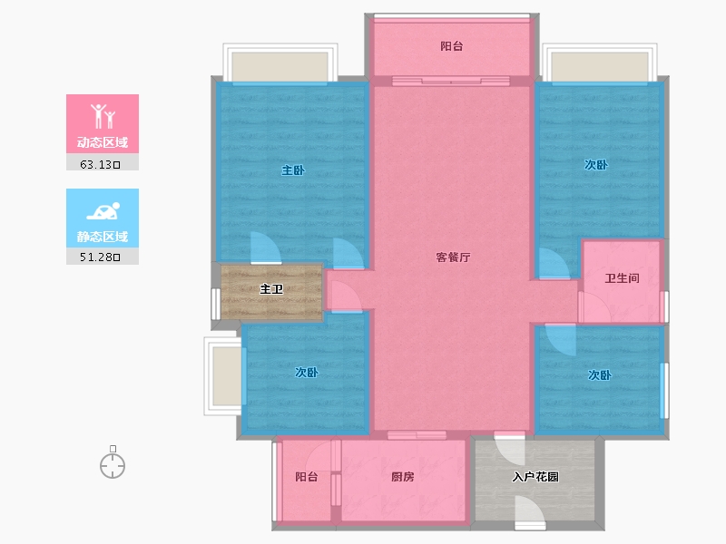 四川省-成都市-熙畔别院-113.27-户型库-动静分区