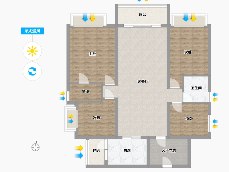 四川省-成都市-熙畔别院-113.27-户型库-采光通风