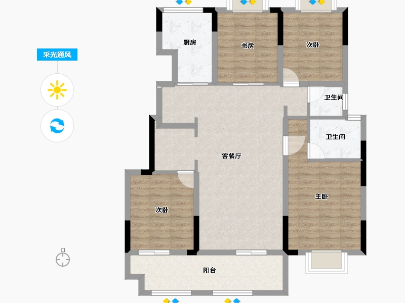 河南省-驻马店市-上蔡建业府-102.43-户型库-采光通风