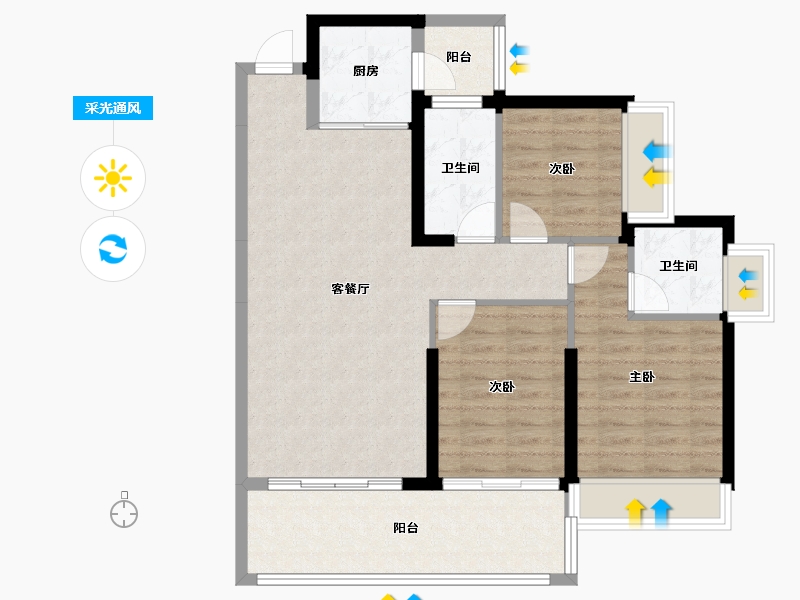 广东省-惠州市-隆生榕溪花园-88.00-户型库-采光通风