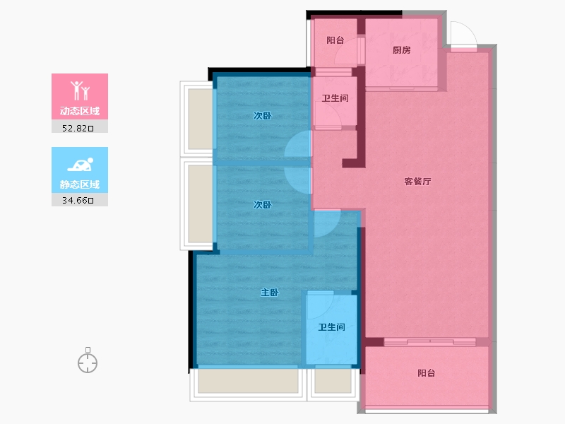 广东省-惠州市-隆生榕溪花园-78.36-户型库-动静分区