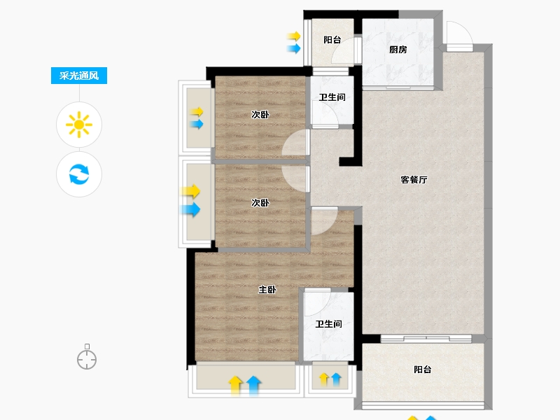 广东省-惠州市-隆生榕溪花园-78.36-户型库-采光通风