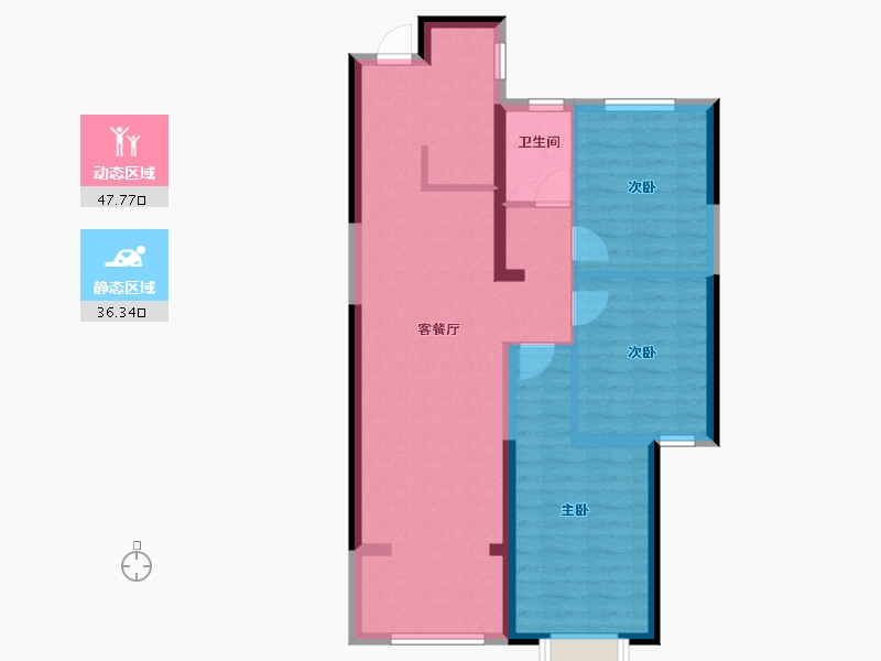 陕西省-西安市-融城朗悦-75.00-户型库-动静分区